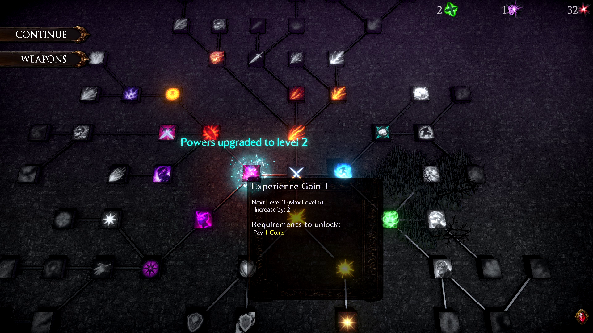 Cursed Soulless Vagabonds Upgrade Map